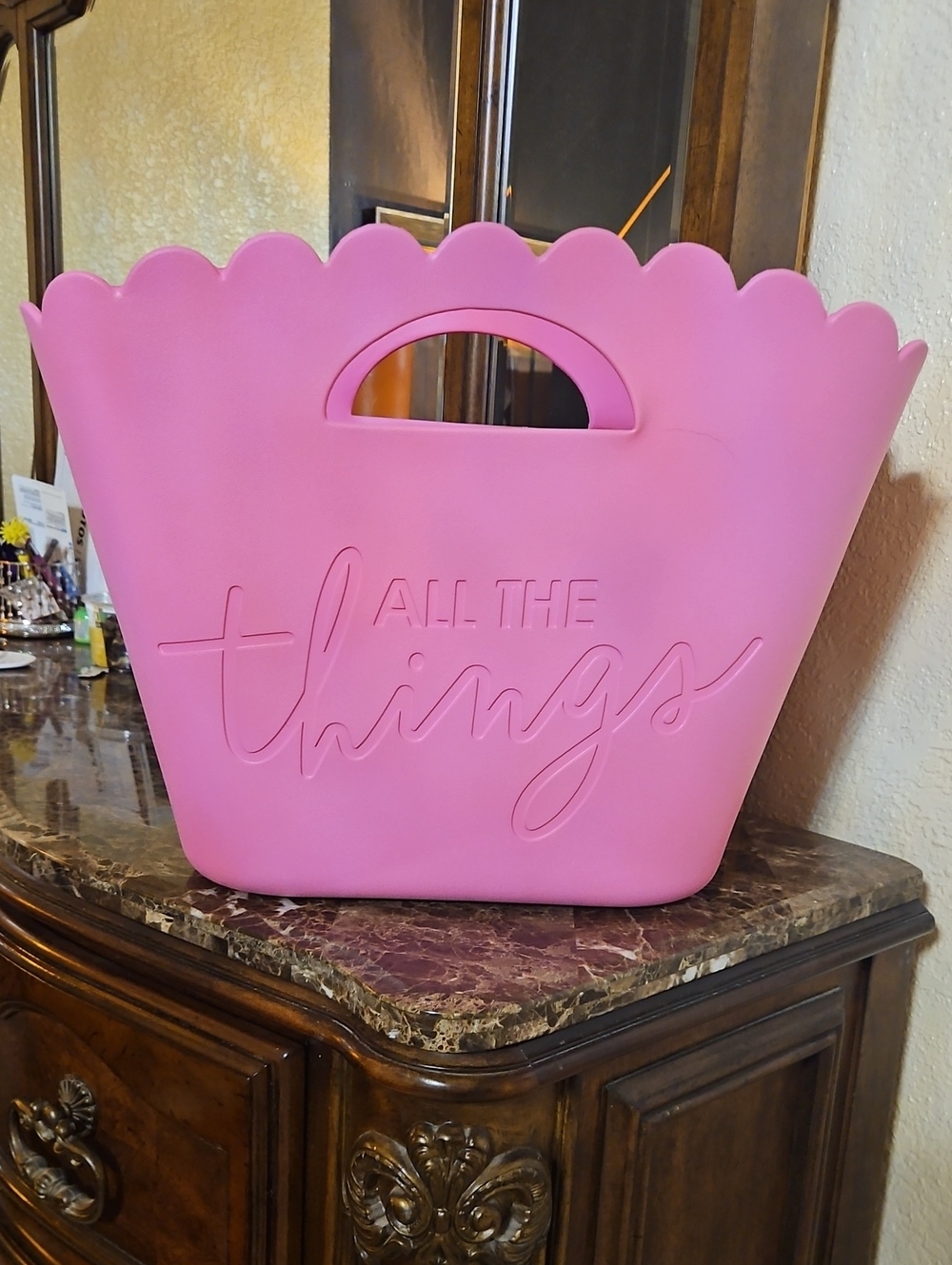 New Pink 'All The Things' Scalloped Tote